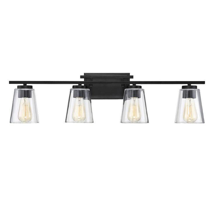 Savoy House 8-1020-4-BK Four Light Bath Bar, Black