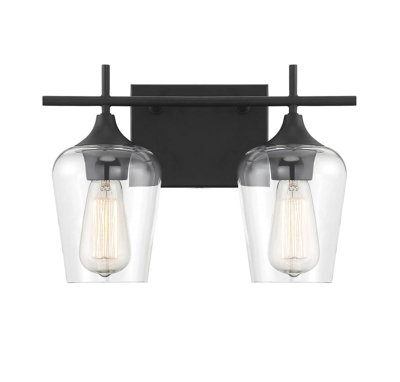 Savoy House 8-4030-2-BK Two Light Bath Bar, Black