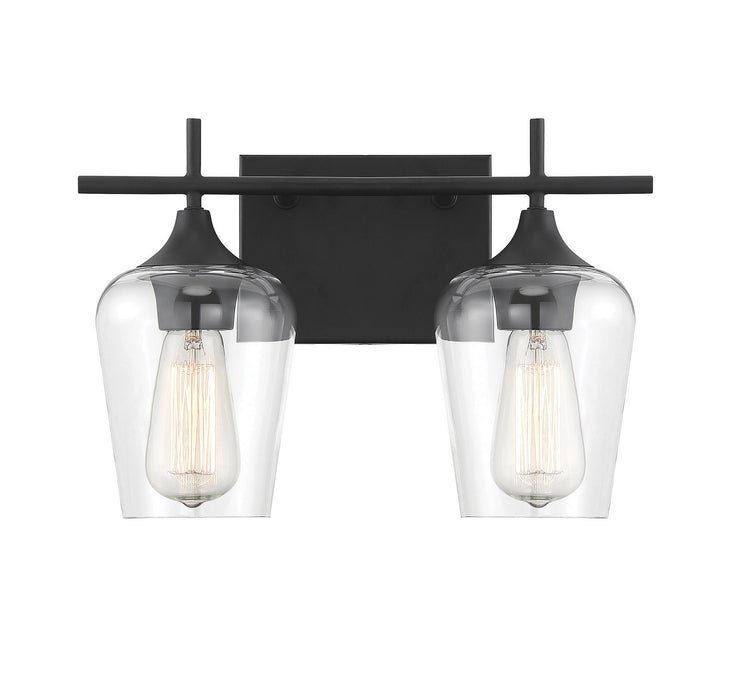 Savoy House 8-4030-2-BK Two Light Bath Bar, Black