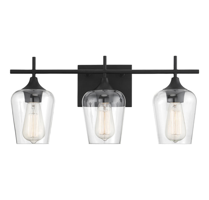 Savoy House 8-4030-3-BK Three Light Bath Bar, Black