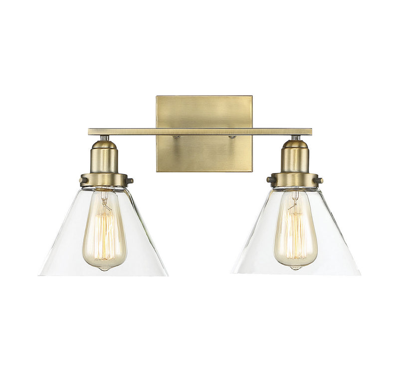 Savoy House 8-9130-2-322 Two Light Bath Bar, Warm Brass