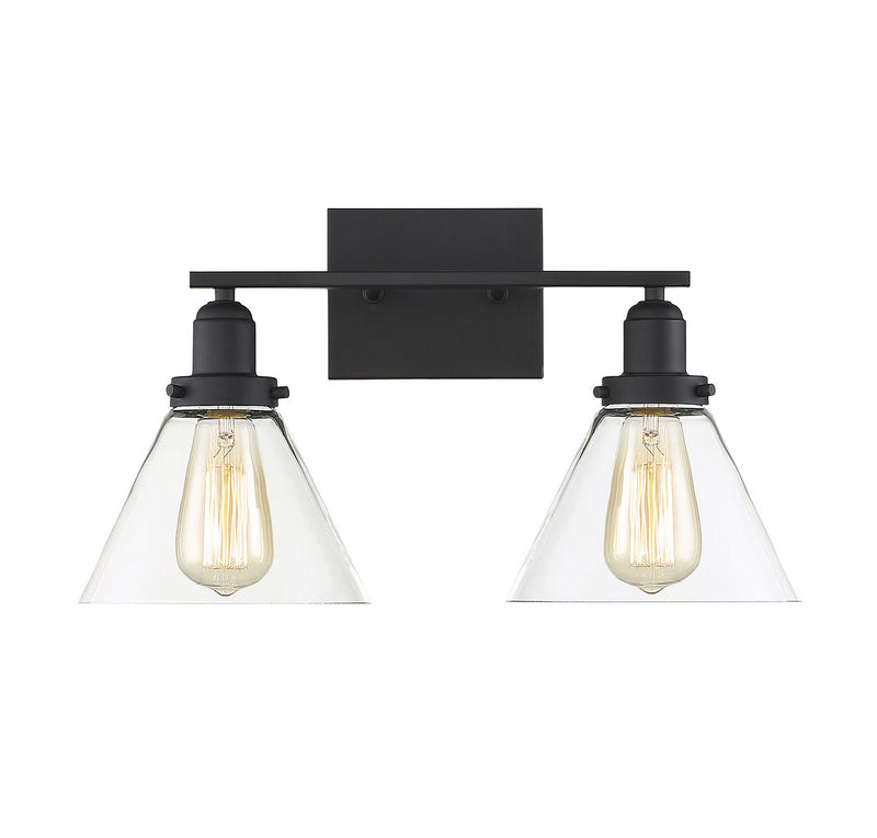 Savoy House 8-9130-2-BK Two Light Bath Bar, Black