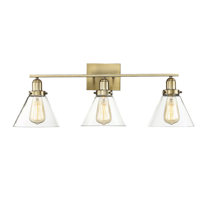 Savoy House 8-9130-3-322 Three Light Bath Bar, Warm Brass