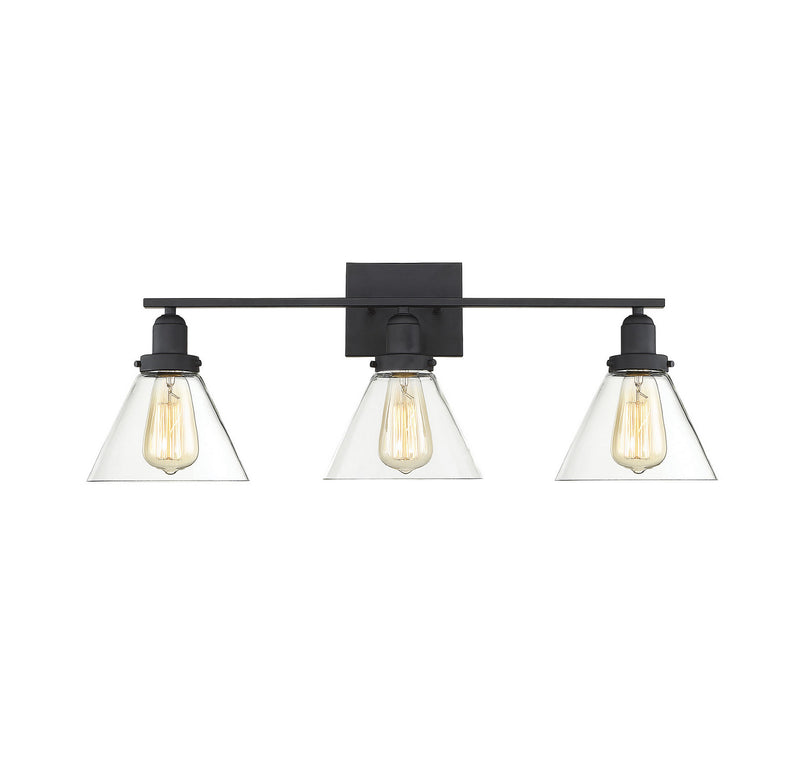 Savoy House 8-9130-3-BK Three Light Bath Bar, Black