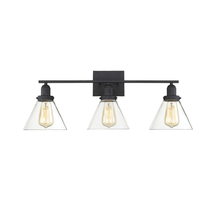Savoy House 8-9130-3-BK Three Light Bath Bar, Black
