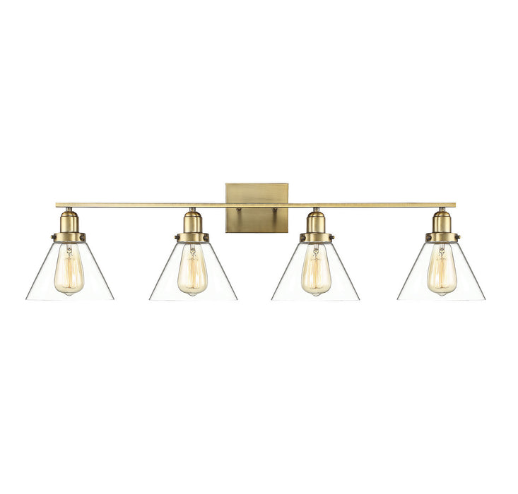 Savoy House 8-9130-4-322 Four Light Bath Bar, Warm Brass