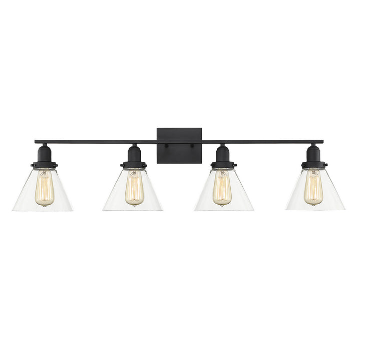 Savoy House 8-9130-4-BK Four Light Bath Bar, Black
