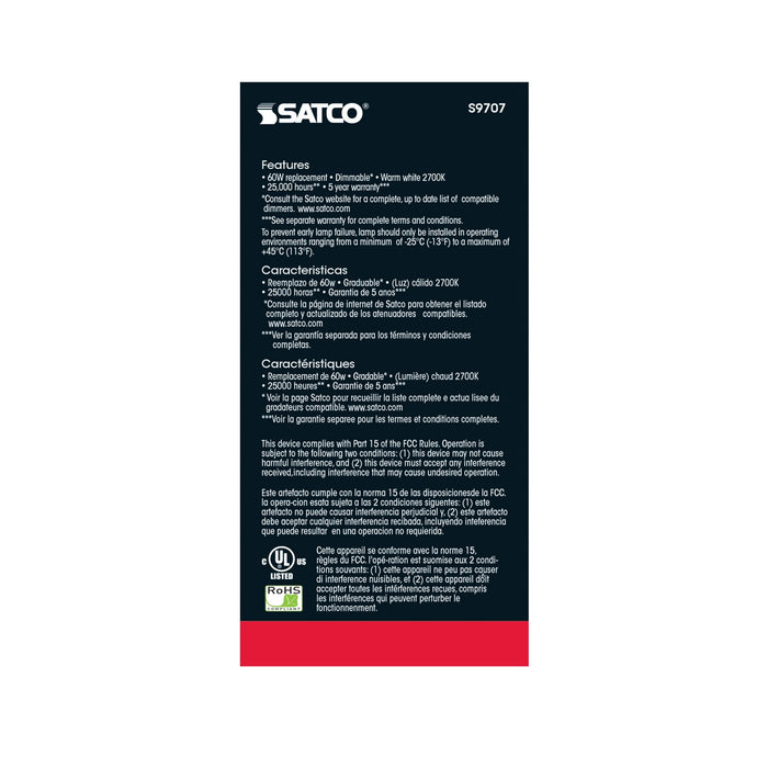 Satco S9707 Light Bulb, Frost