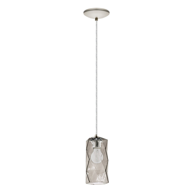 Eglo USA 202403A One Light Pendant, Satin Nickel
