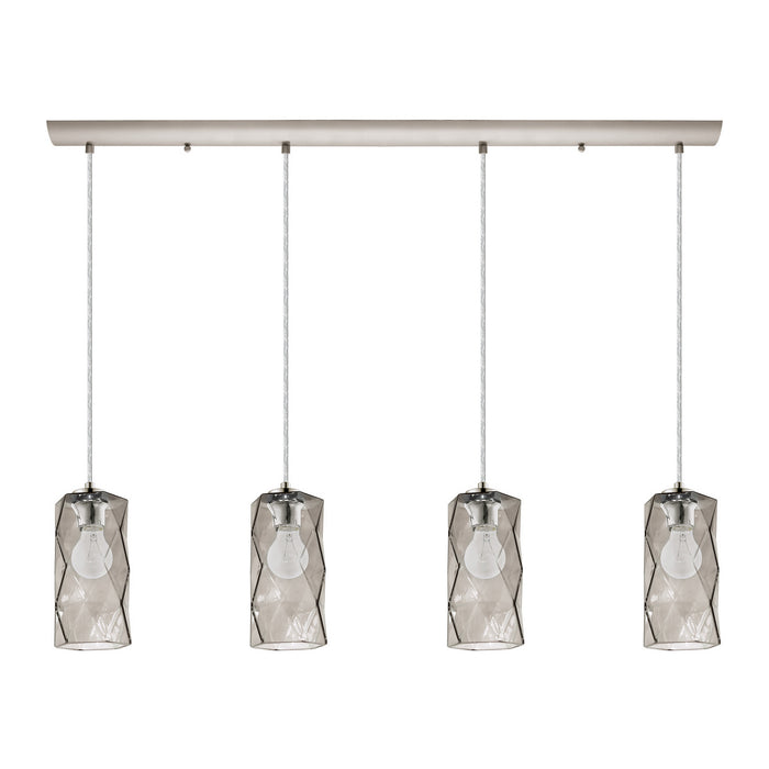 Eglo USA 202404A Four Light Linear Pendant, Satin Nickel