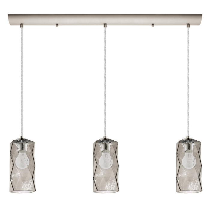 Eglo USA 202408A Three Light Linear Pendant, Satin Nickel