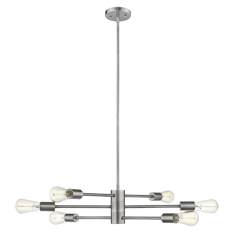 Eglo USA 203475A Six Light Chandelier, Polished Nickel