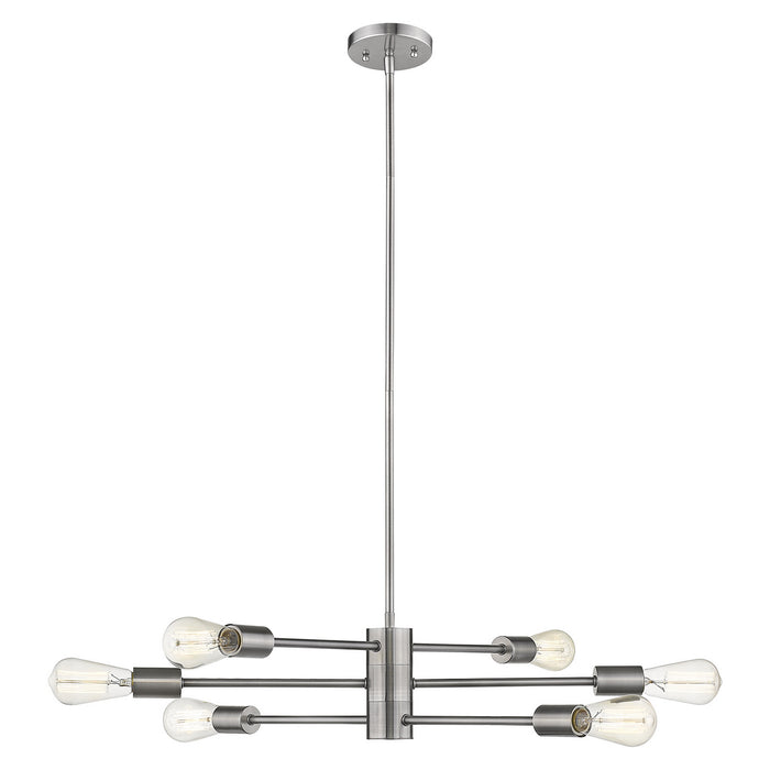 Eglo USA 203475A Six Light Chandelier, Polished Nickel