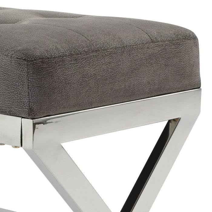 Uttermost 23430 Bench, Polished Stainless Steel
