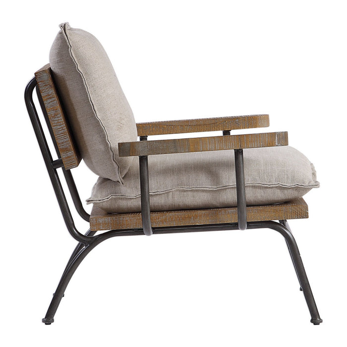 Uttermost 23475 Accent Chair, Natural Weathered Oak