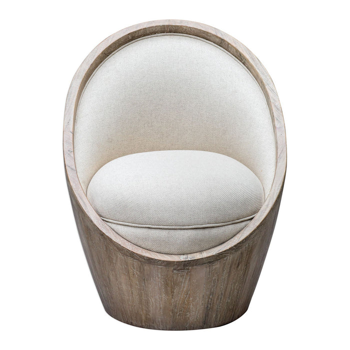 Uttermost 23479 Accent Chair, Mahogany Wood