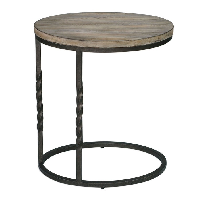 Uttermost 25320 Side Table, Textured Aged Steel