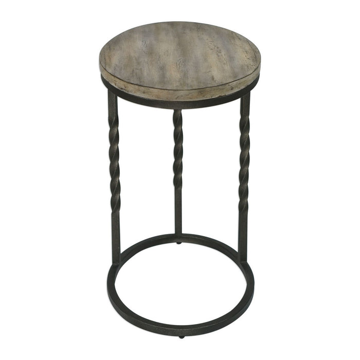 Uttermost 25320 Side Table, Textured Aged Steel