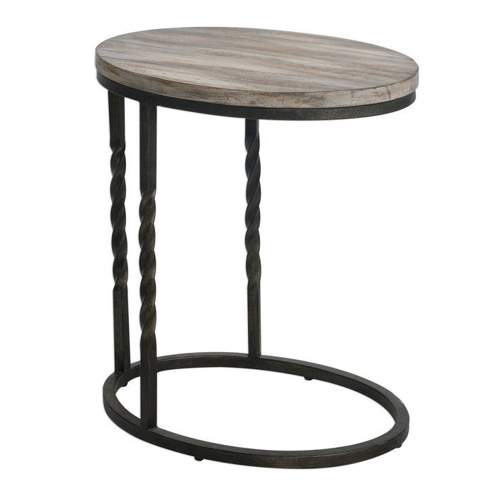 Uttermost 25320 Side Table, Textured Aged Steel