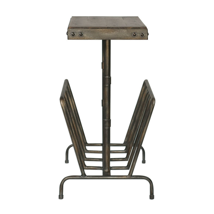 Uttermost 25326 Side Table, Burnished Brushed Iron