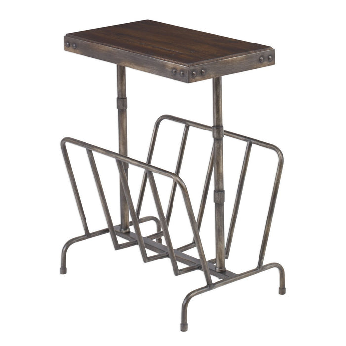 Uttermost 25326 Side Table, Burnished Brushed Iron