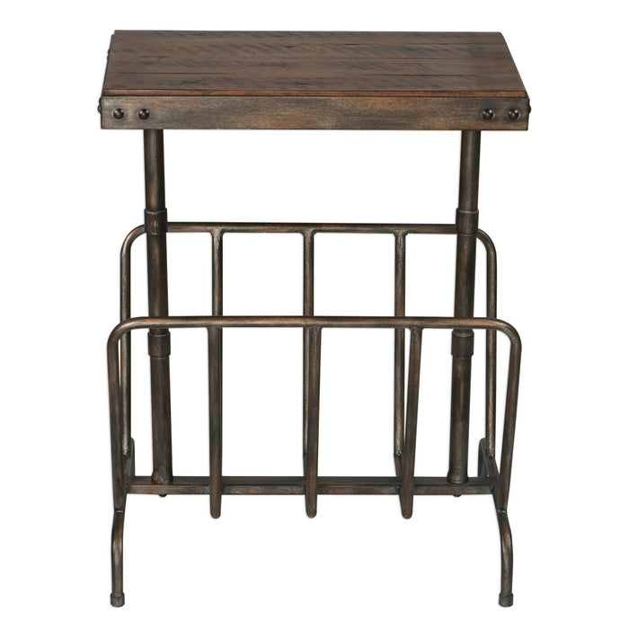Uttermost 25326 Side Table, Burnished Brushed Iron
