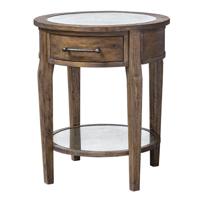 Uttermost 25418 Table, Weathered Pecan With A Gray Wash