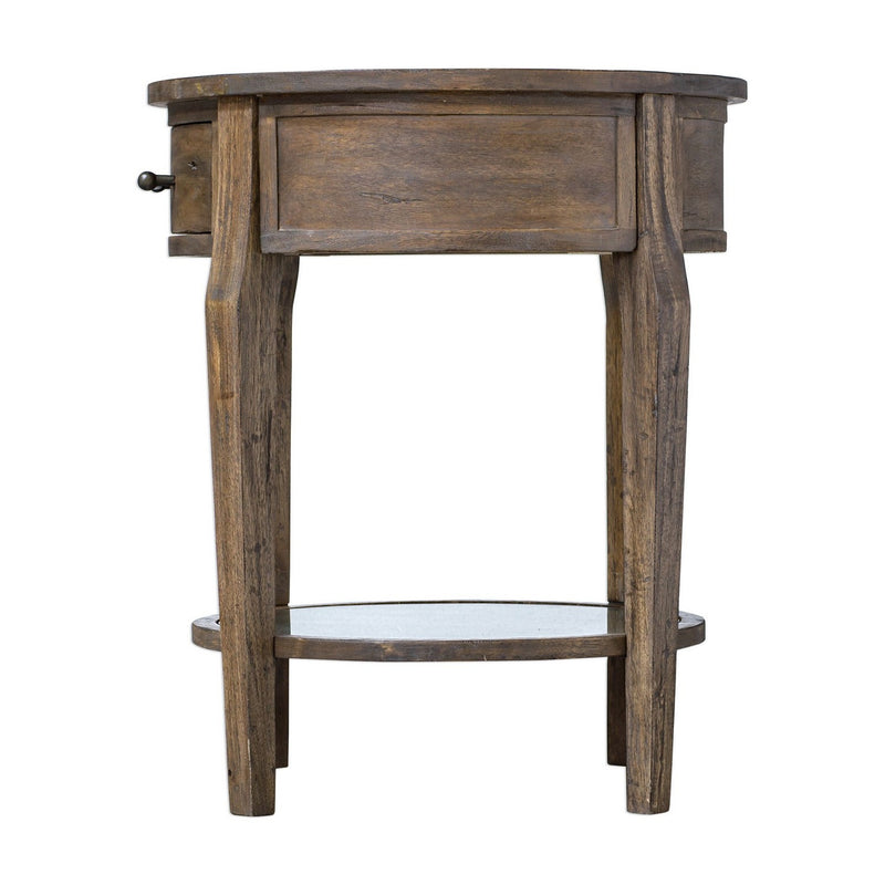 Uttermost 25418 Table, Weathered Pecan With A Gray Wash