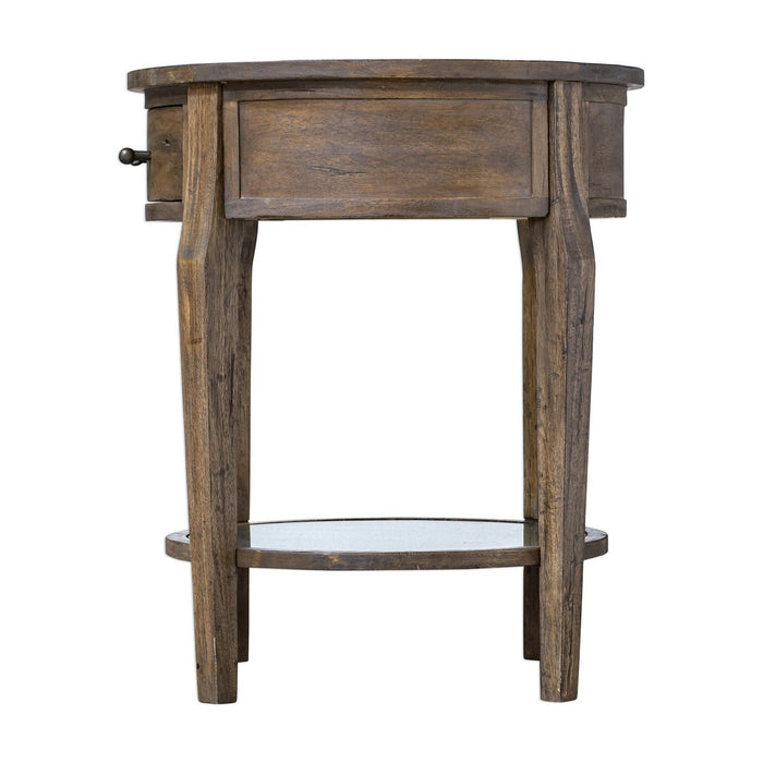 Uttermost 25418 Table, Weathered Pecan With A Gray Wash