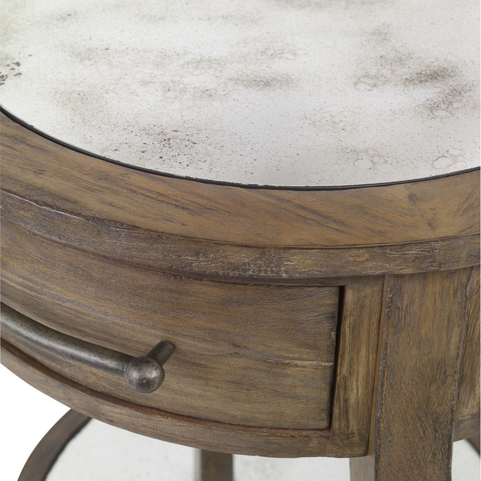 Uttermost 25418 Table, Weathered Pecan With A Gray Wash