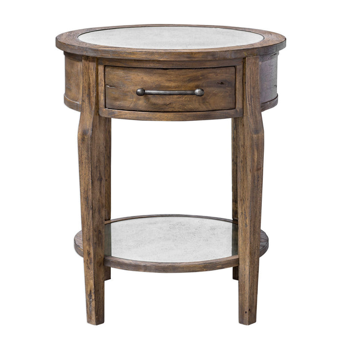 Uttermost 25418 Table, Weathered Pecan With A Gray Wash