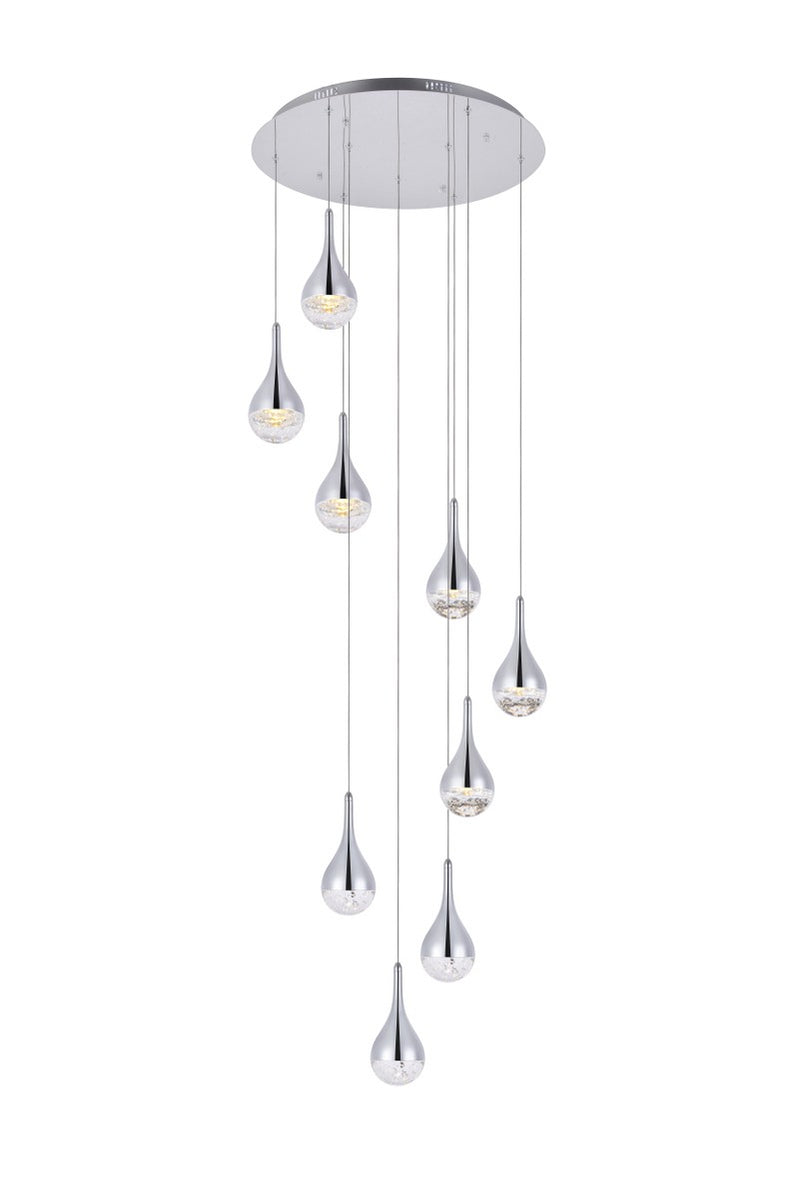 Elegant Lighting 3809D24C LED Chandelier, Chrome