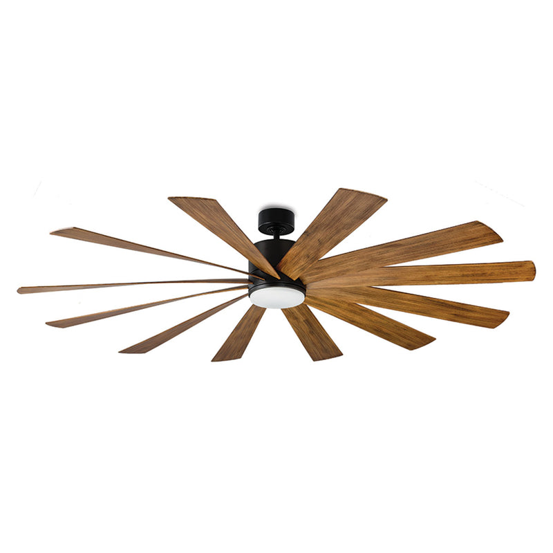 Modern Forms Fans FR-W1815-80L-MB/DK 80" Ceiling Fan, Matte Black/Distressed Koa