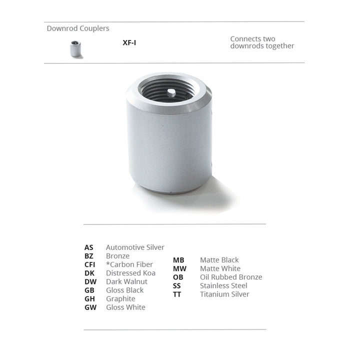 Modern Forms Fans XF-I-MW Ceiling Fan Downrod Coupler, Matte White