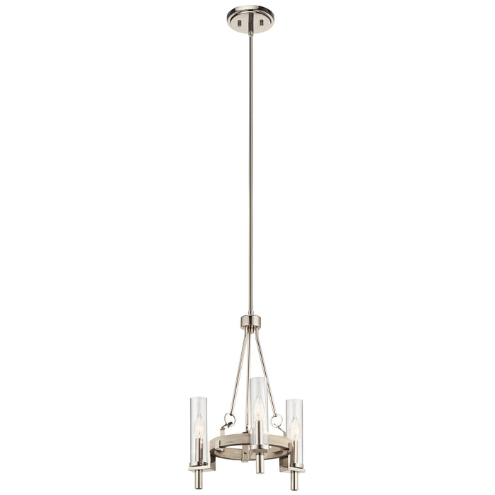 Kichler 44286WWW Three Light Mini Chandelier, White Washed Wood