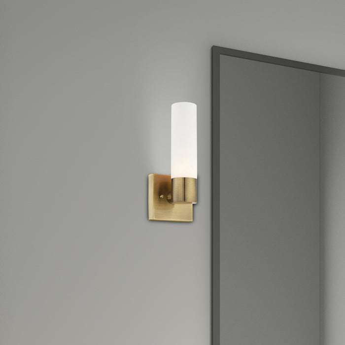 Livex Lighting 10101-01 One Light Wall Sconce, Antique Brass