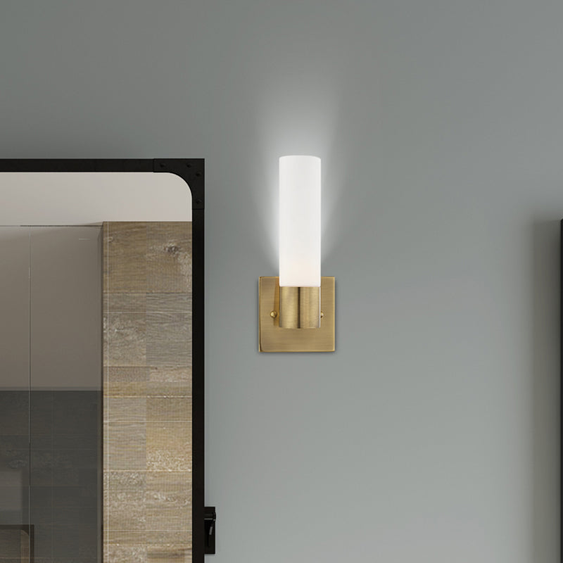 Livex Lighting 10101-01 One Light Wall Sconce, Antique Brass