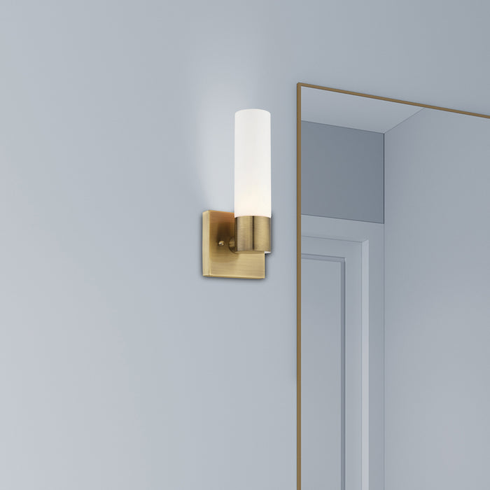 Livex Lighting 10101-01 One Light Wall Sconce, Antique Brass