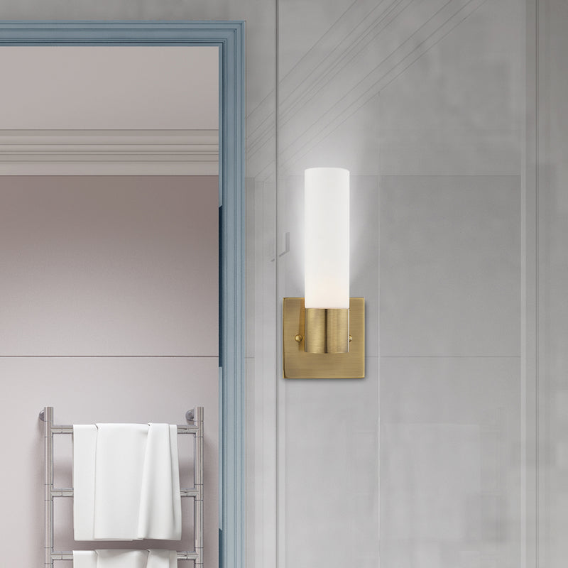 Livex Lighting 10101-01 One Light Wall Sconce, Antique Brass