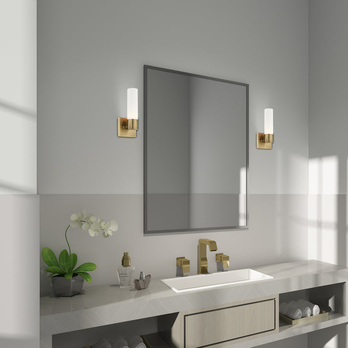 Livex Lighting 10101-01 One Light Wall Sconce, Antique Brass