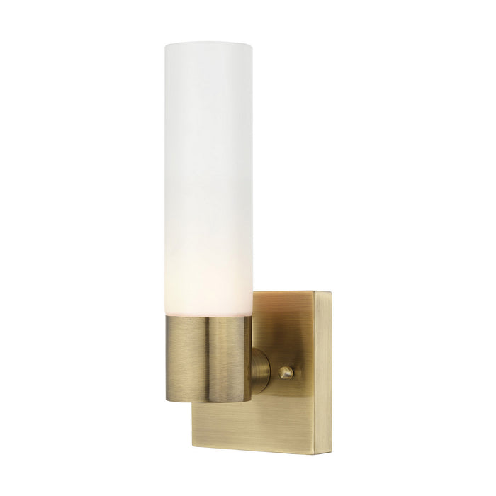 Livex Lighting 10101-01 One Light Wall Sconce, Antique Brass