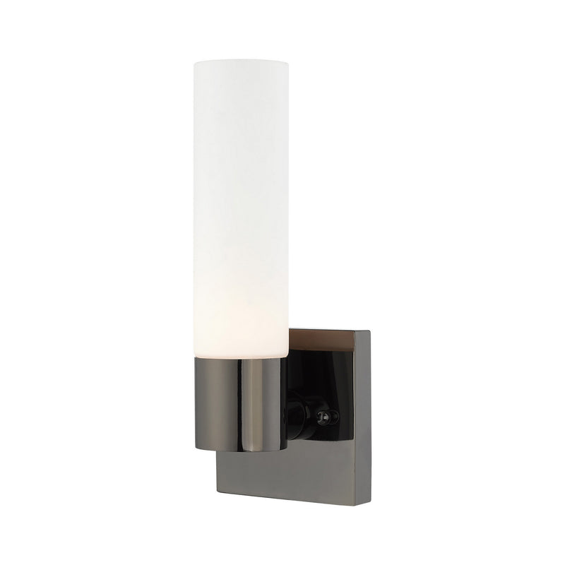 Livex Lighting 10101-46 One Light Wall Sconce, Black Chrome