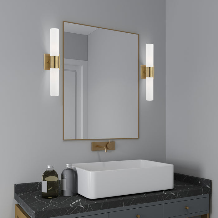 Livex Lighting 10102-01 Two Light Bath Vanity, Antique Brass