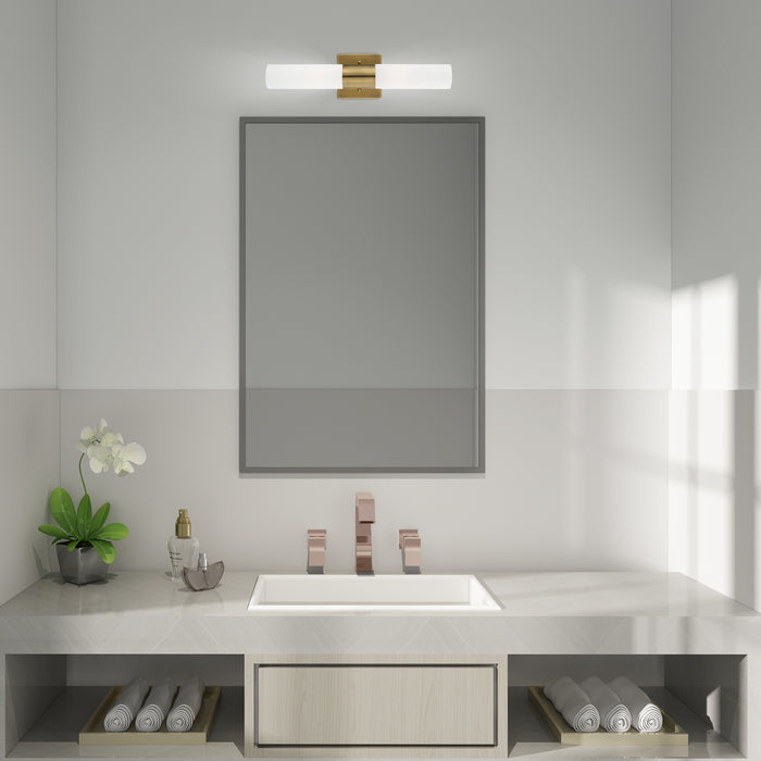 Livex Lighting 10102-01 Two Light Bath Vanity, Antique Brass