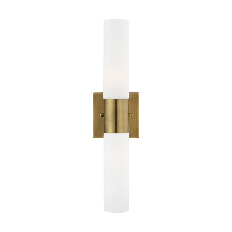 Livex Lighting 10102-01 Two Light Bath Vanity, Antique Brass