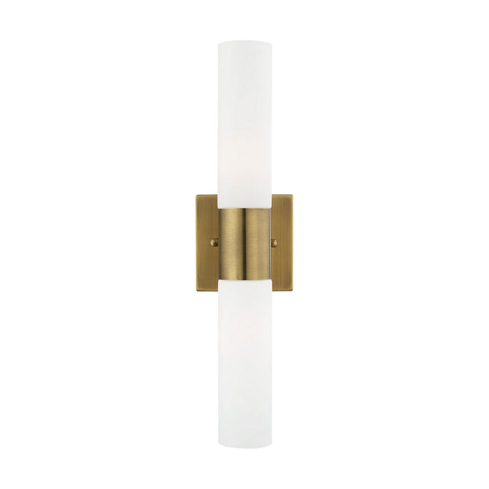 Livex Lighting 10102-01 Two Light Bath Vanity, Antique Brass