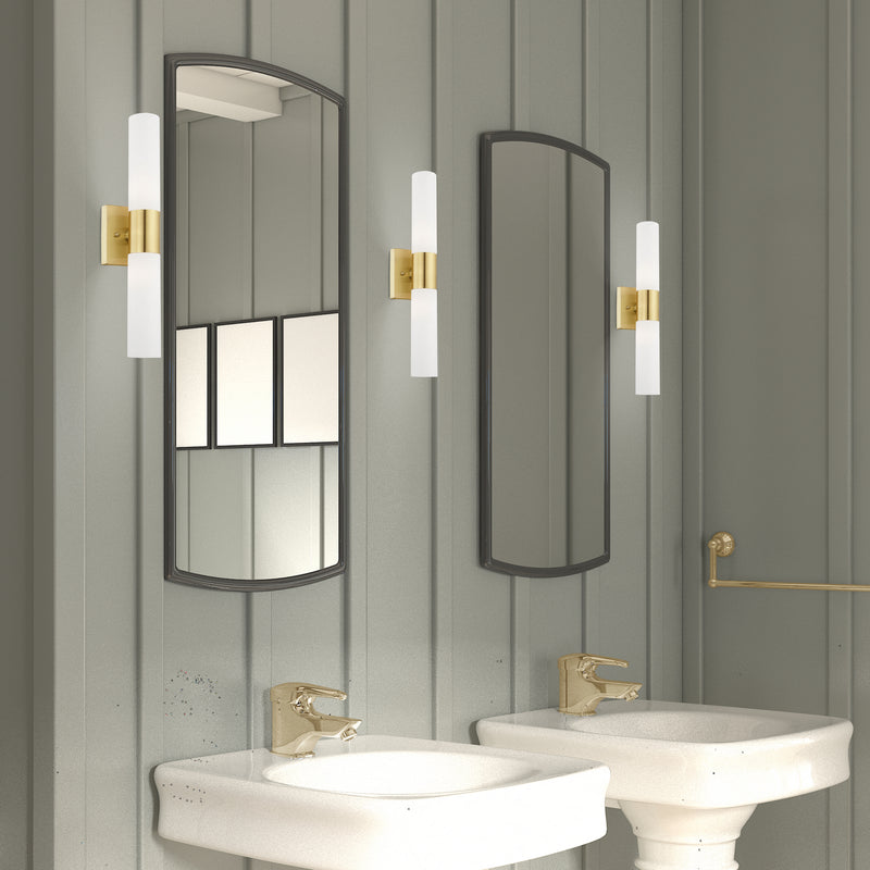Livex Lighting 10102-12 Two Light Bath Vanity, Satin Brass