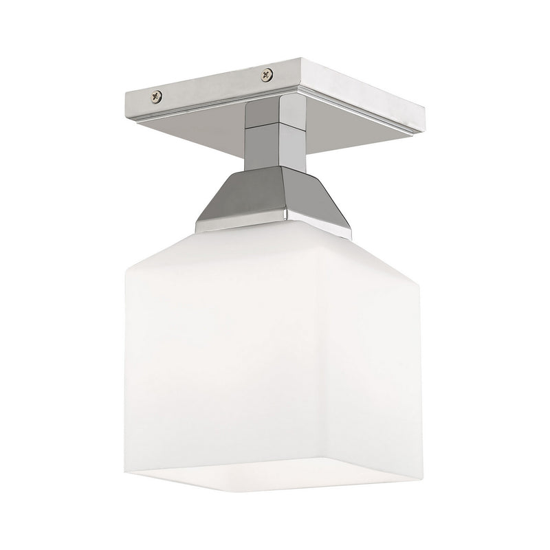 Livex Lighting 10280-05 One Light Ceiling Mount, Polished Chrome