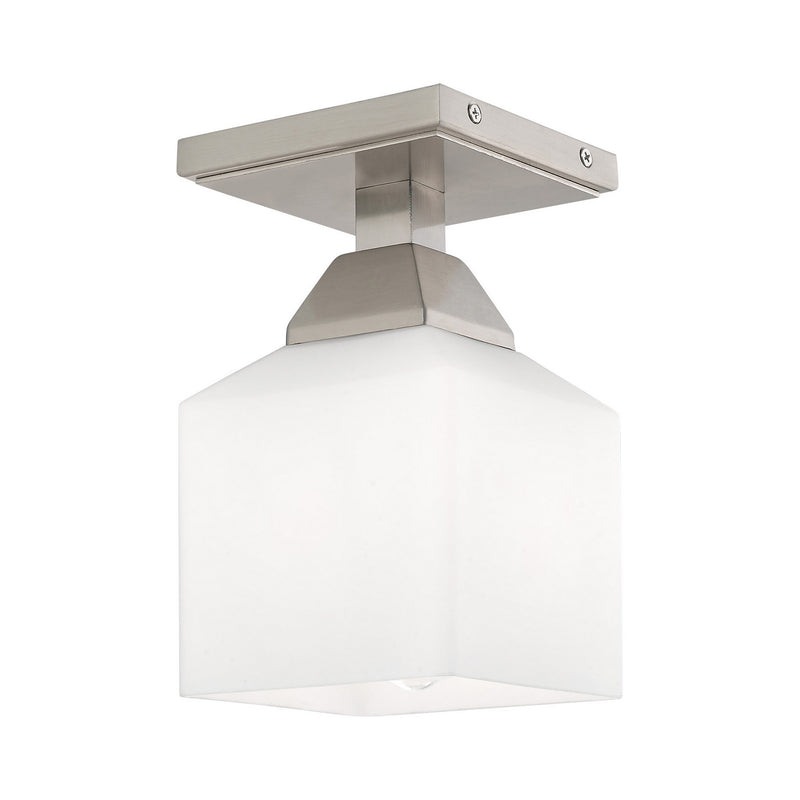 Livex Lighting 10280-91 One Light Ceiling Mount, Brushed Nickel