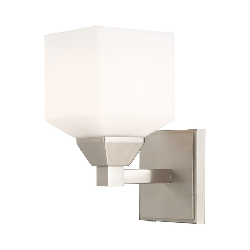 Livex Lighting 10281-91 One Light Wall Sconce, Brushed Nickel